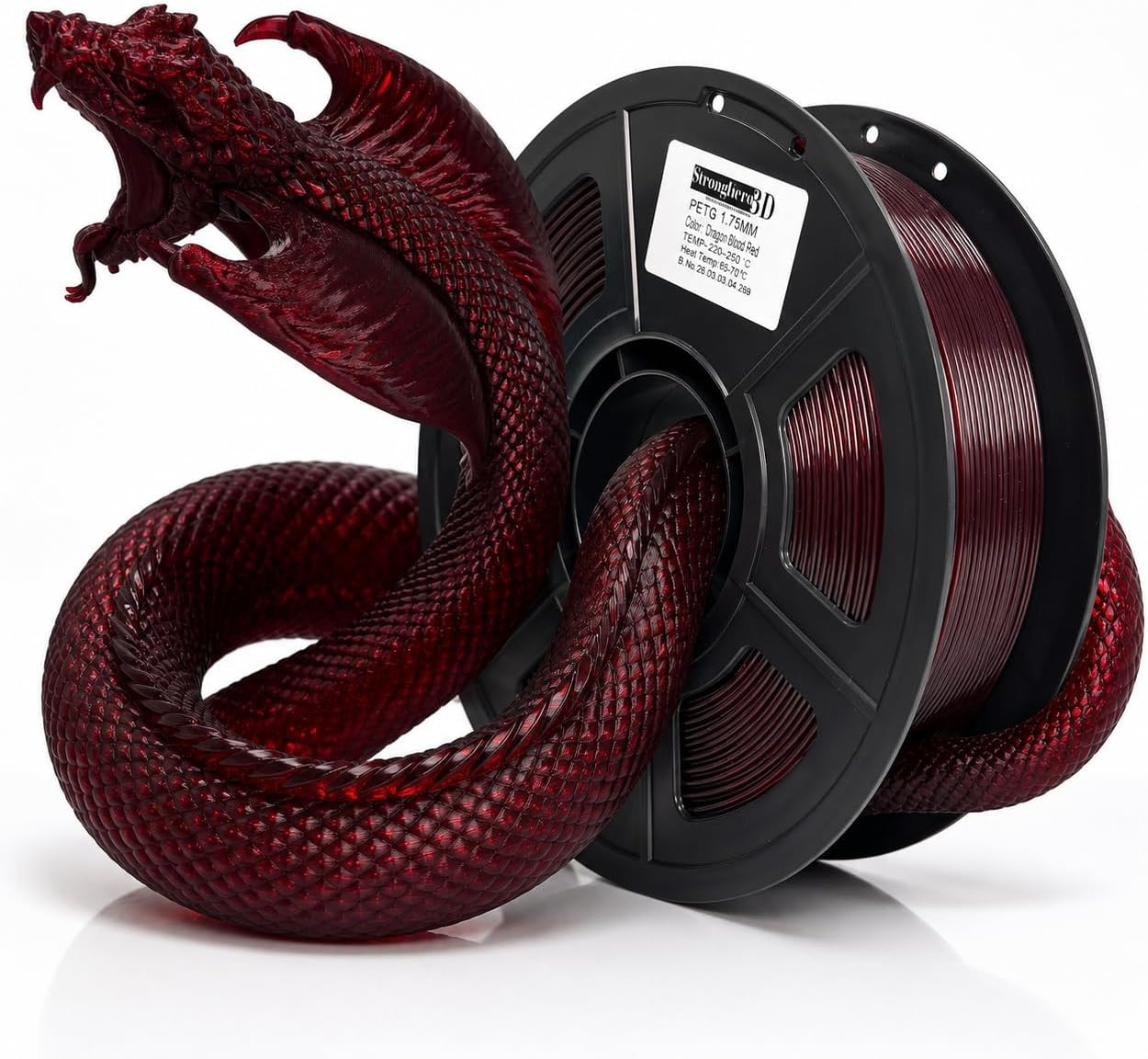PETG Filament 1.75Mm, Dragon Blood Red, Co-Extruded Core-Shell 3D Printer Filame