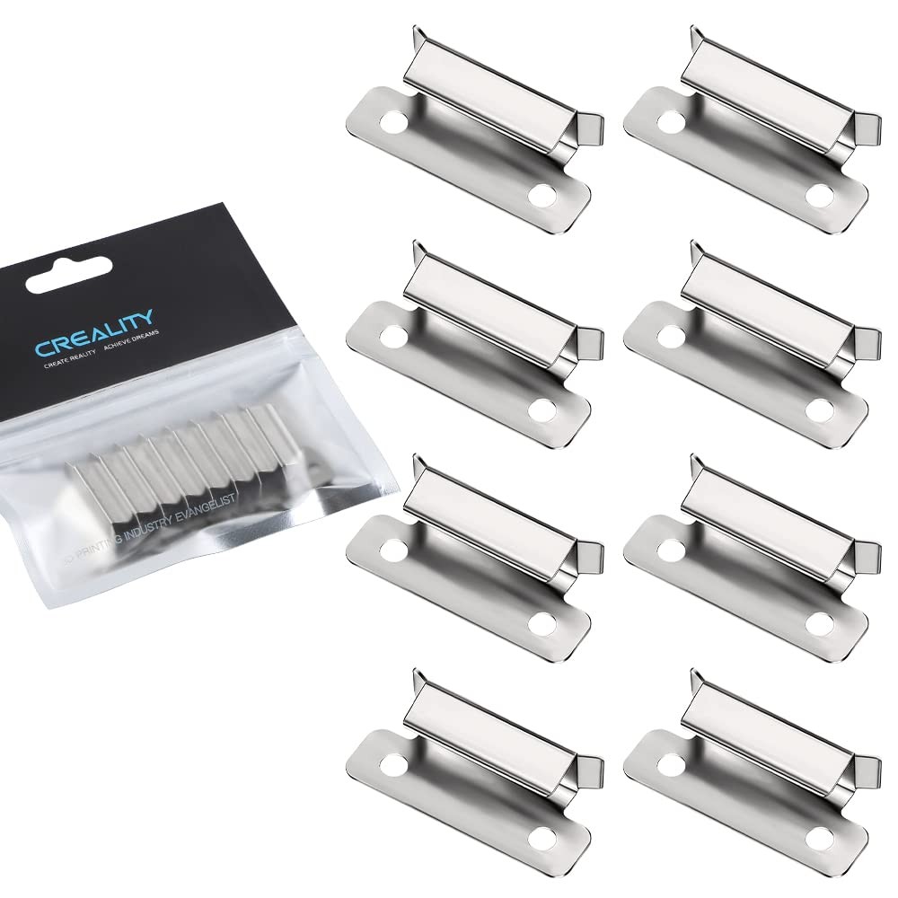 3D Ender 3 Glass Bed Clips 8 Pcs, 3D Printer 7mm Stainless Steel Silver Bed C...