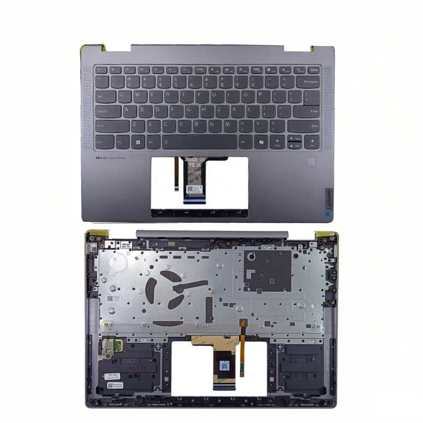 Backlit Keyboard FP For Lenovo Yoga 7 2-in-1 14AHP9 83DK Palmrest 5CB1N96877