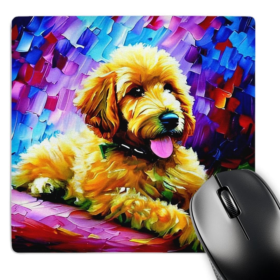 3dRose Goldendoodle Dog Portrait. Colorful Digital Painting. Gift for All  Mouse
