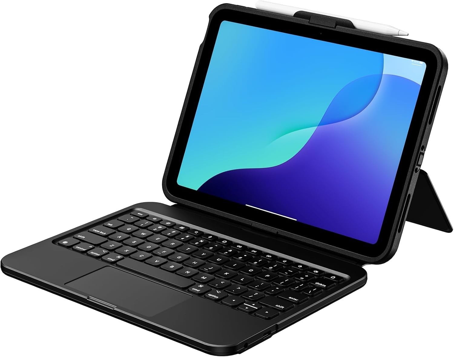 Jibrealg Rugged Keyboard Case iPad A16 11th 10th Gen USB-C Pencil Holder Folio