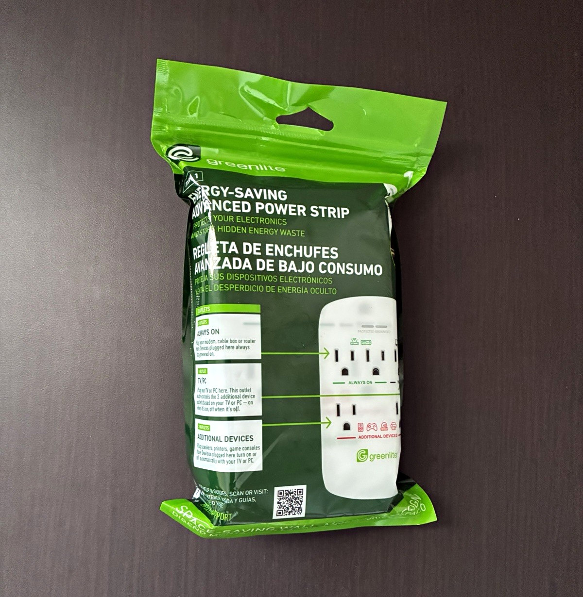 Brand New Greenlite Energy-Saving Advanced Power Strip, 7 Outlets, 120V 15A