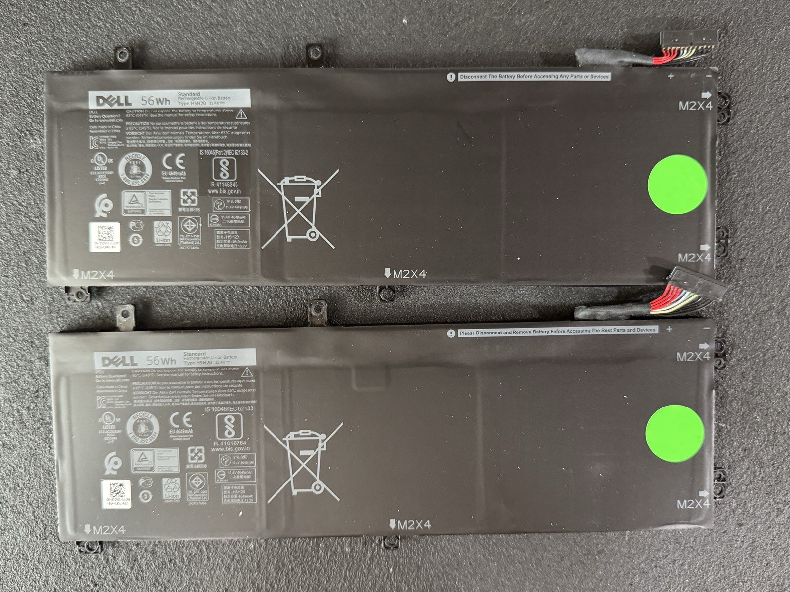 Lot Of 2 Genuine Dell XPS Precision 56Wh Battery Excellent H. 5D91C H5H20 CP6DF
