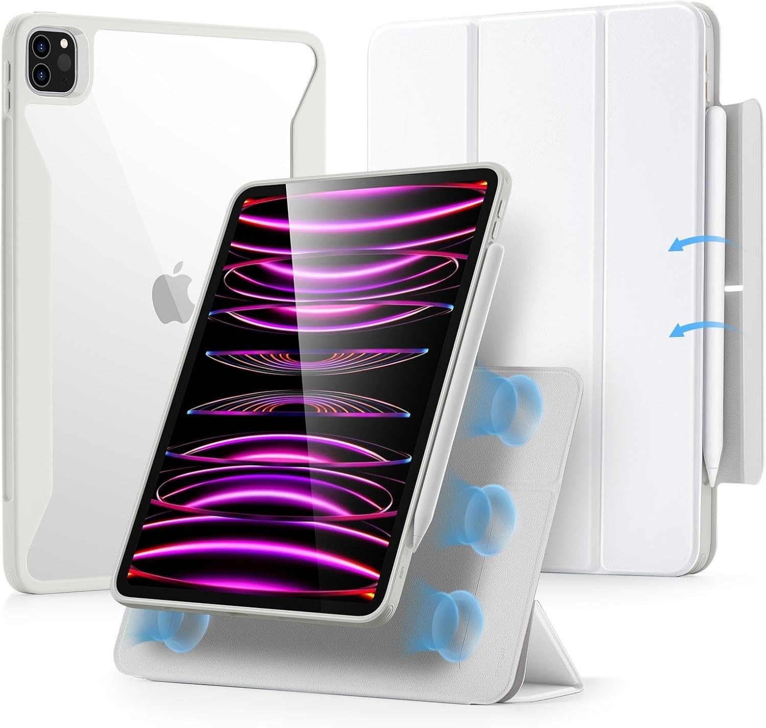 ESR Rebound Series Hybrid Case 360 for iPad Pro 12.9", Auto Sleep/Wake - White
