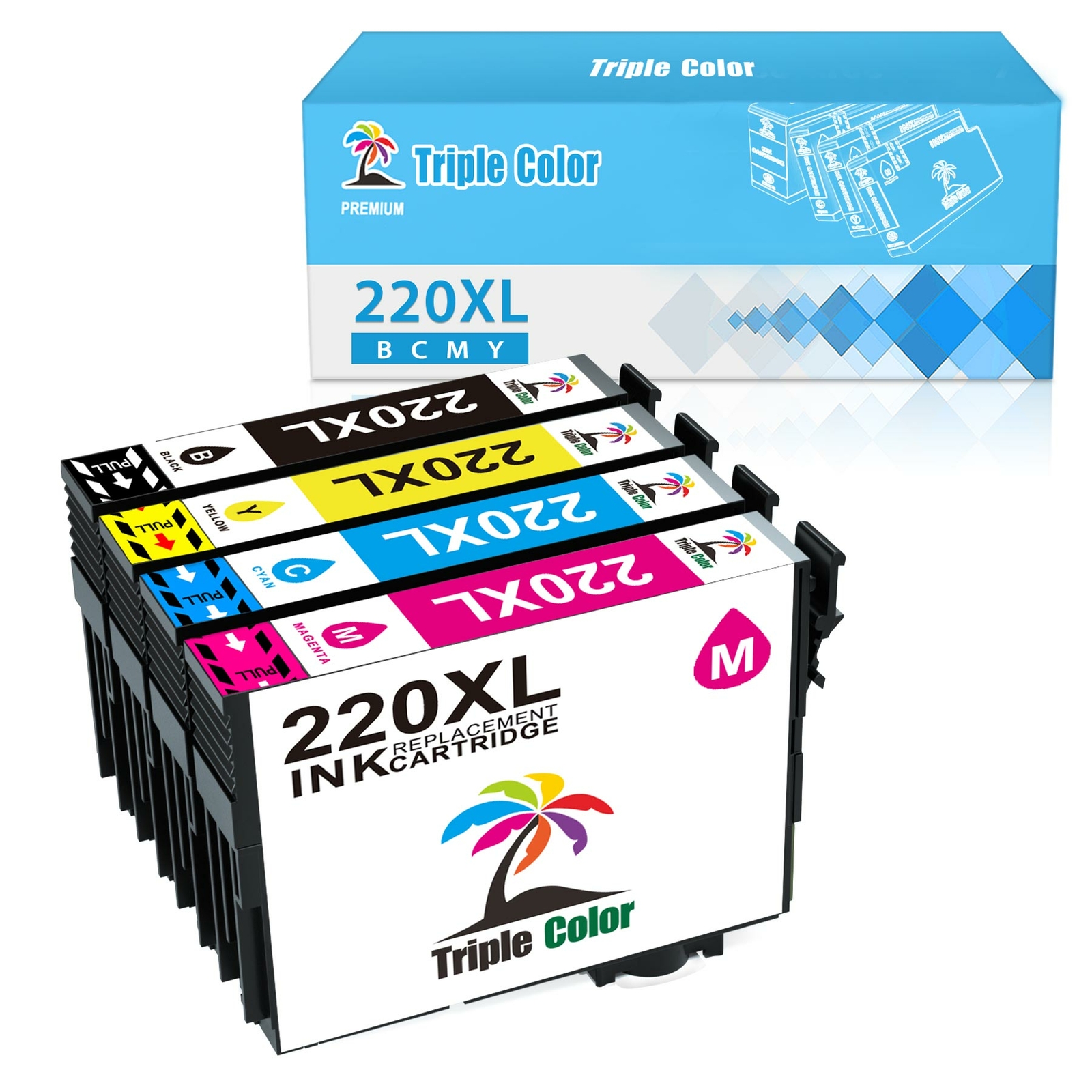 4PK 220 XL Ink Cartridge 220XL for Epson WorkForce WF2650 WF2660 WF2750 Printer