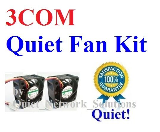 Lot 2x quiet fans for 3COM BASELINE Switch 2924-SFP Plus Quiet Low Noise Fans