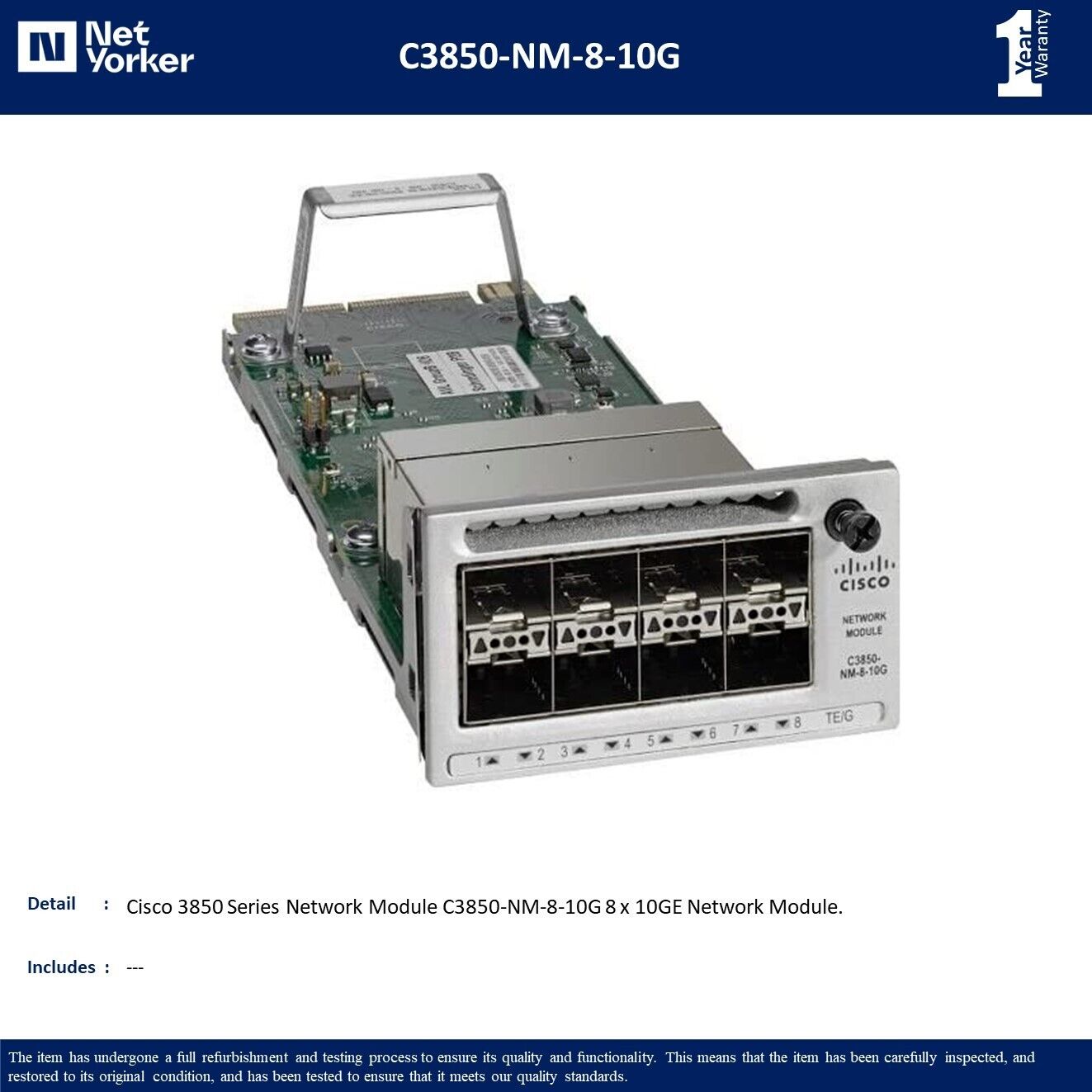 Cisco C3850-NM-8-10G 3850 Gigabit 8x 1GigE Module - Same Day Shipping