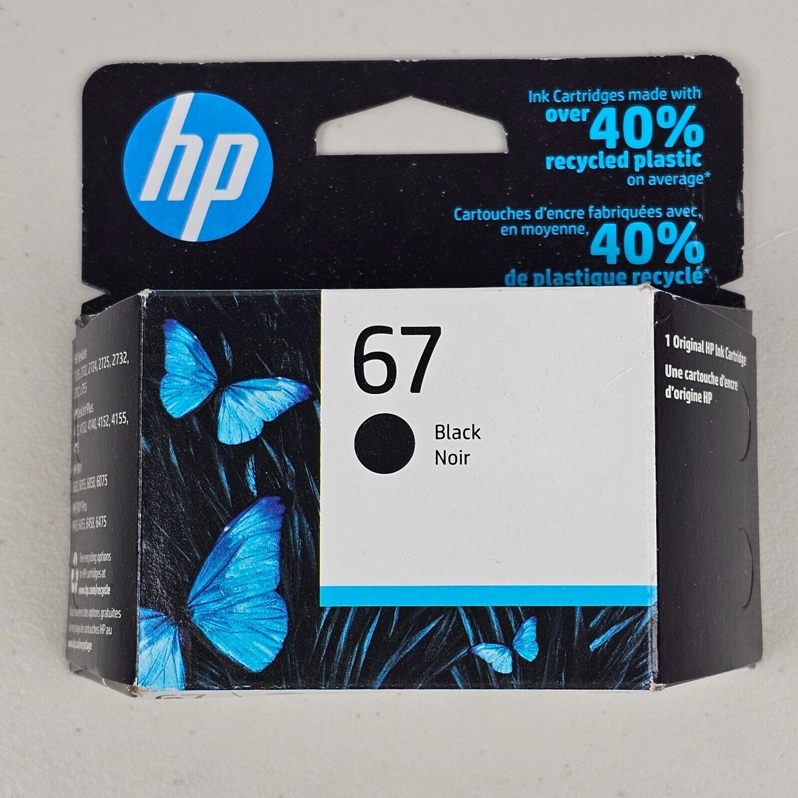 New Genuine HP 67 Black Ink Cartridge in Retail Box EXP 03/2023 