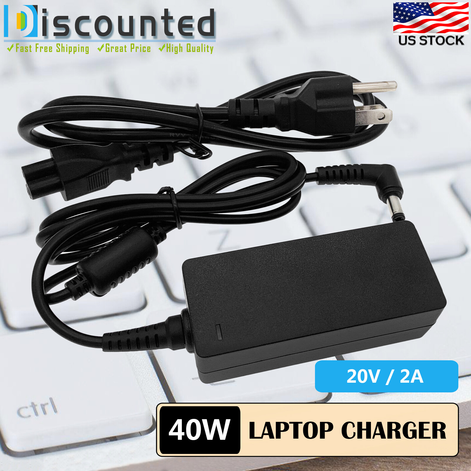 10 pcs 40W 20V 2A AC Adapter Charger For MSI Wind U110 U123 U123t U210 Supply