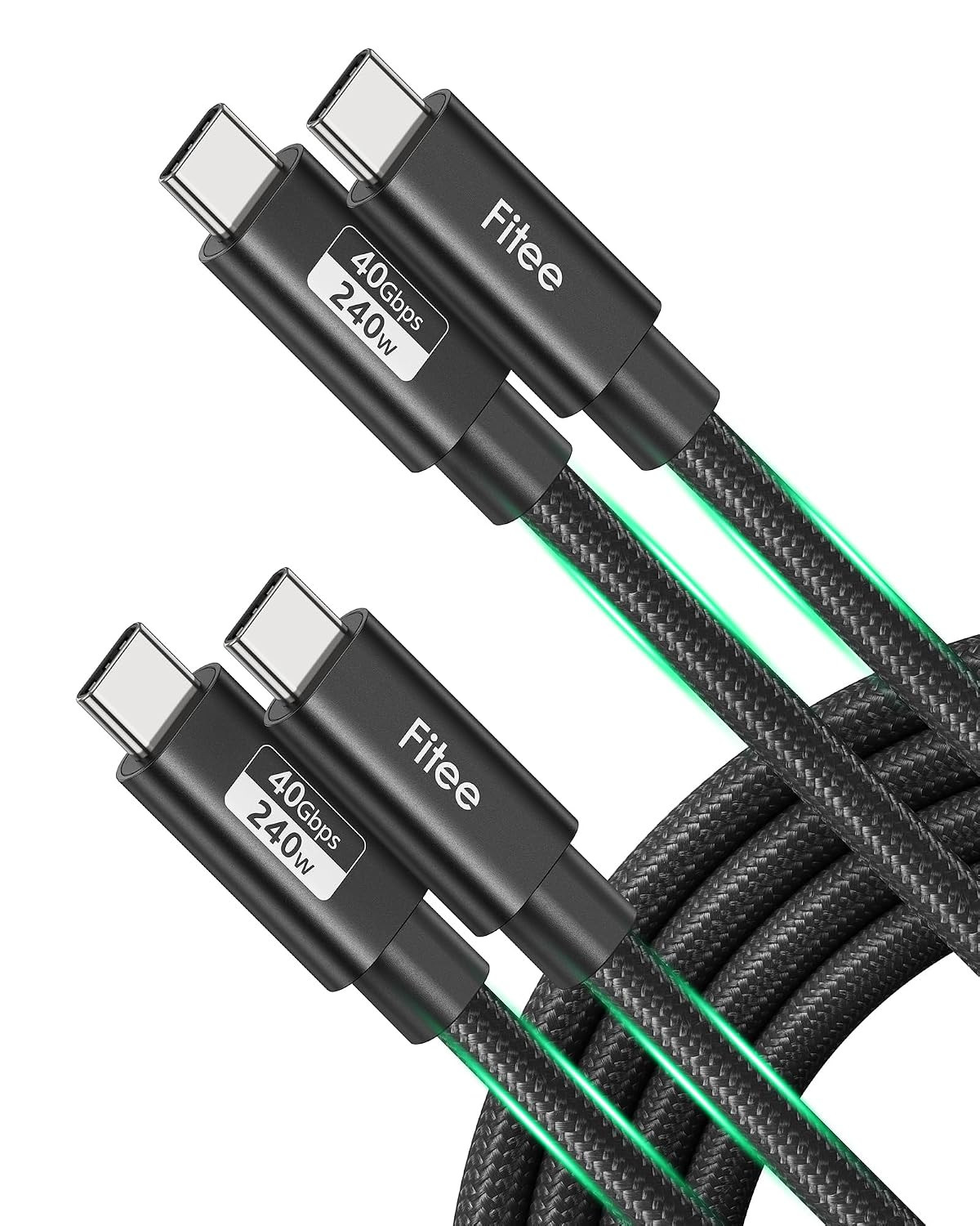 USB 4 Cable for Thunderbolt 4 Cable [2 Pack 5FT], 40Gbps Data Sync