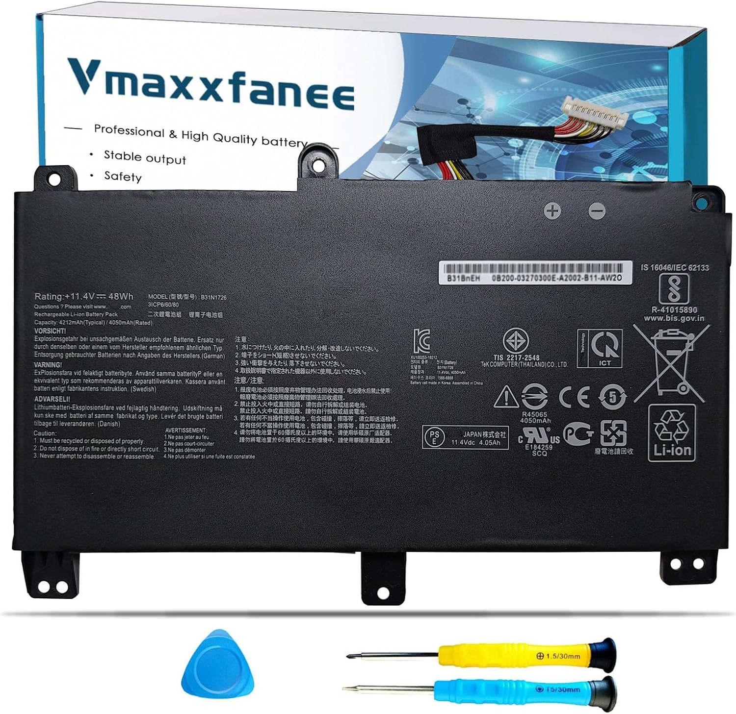 48Wh B31N1726 Long Line Battery Replacement for ASUS ROG Strix G531 G531GT