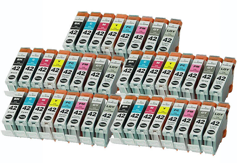 40 PK CLI-42 Printer Ink CartridgSet + LED Chip for Canon Photo Printer PRO-100 