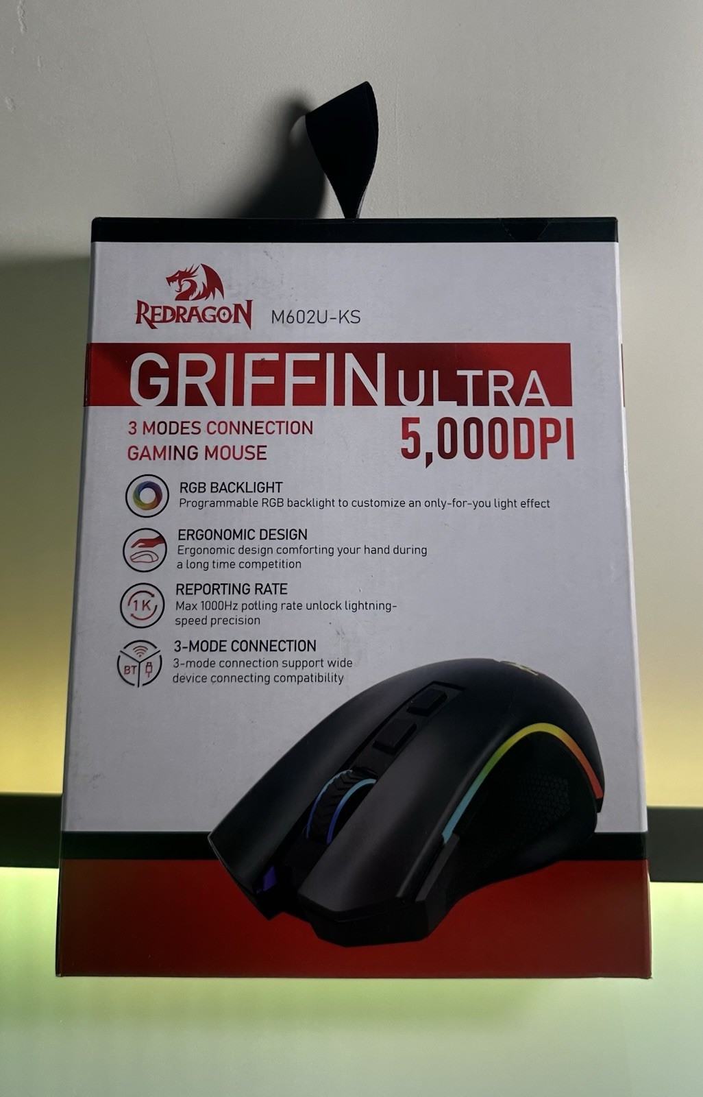 Redragon M602 Griffin RGB Wireless Gaming Mouse Spectrum Backlit M602U-KS Black