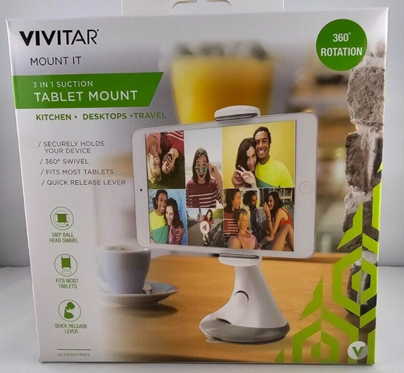 Vivitar Mount it 3 in1 Suction Tablet Mount 360 Degree Rotation
