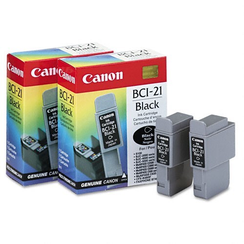 Canon BCI-21 Ink Tank-Black (2 Pack) Genuine Sealed