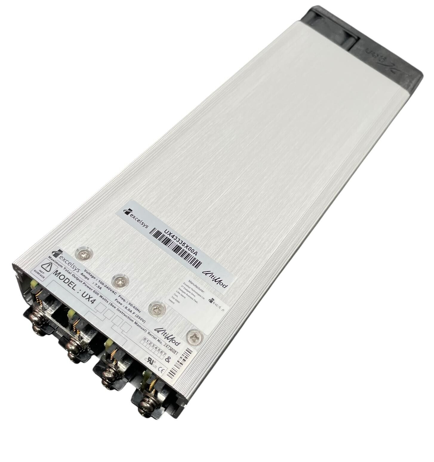 NEW Excelsys UX4 / UX4-00 600W 7.5A Modular Power Supply 4 Slot