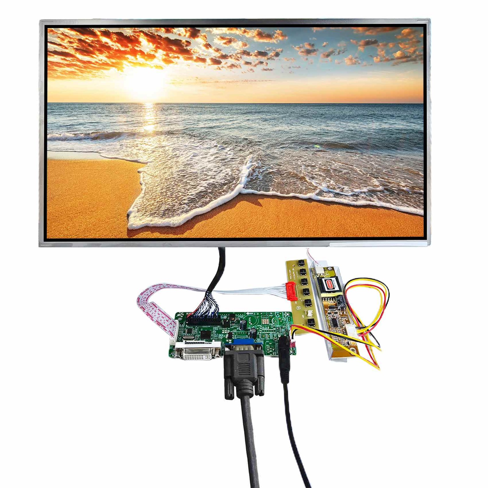 DVI VGA LCD Controller Board With 15.4inch 1680x1050 LCD Display