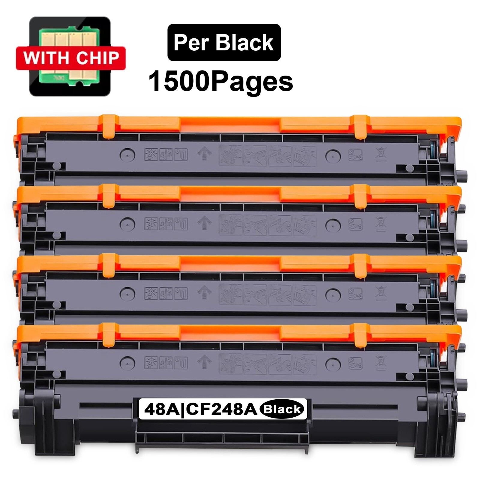 4PK Compatible for HP 48A Toner CF248A LaserJet Pro M15a M16w MFP M30w