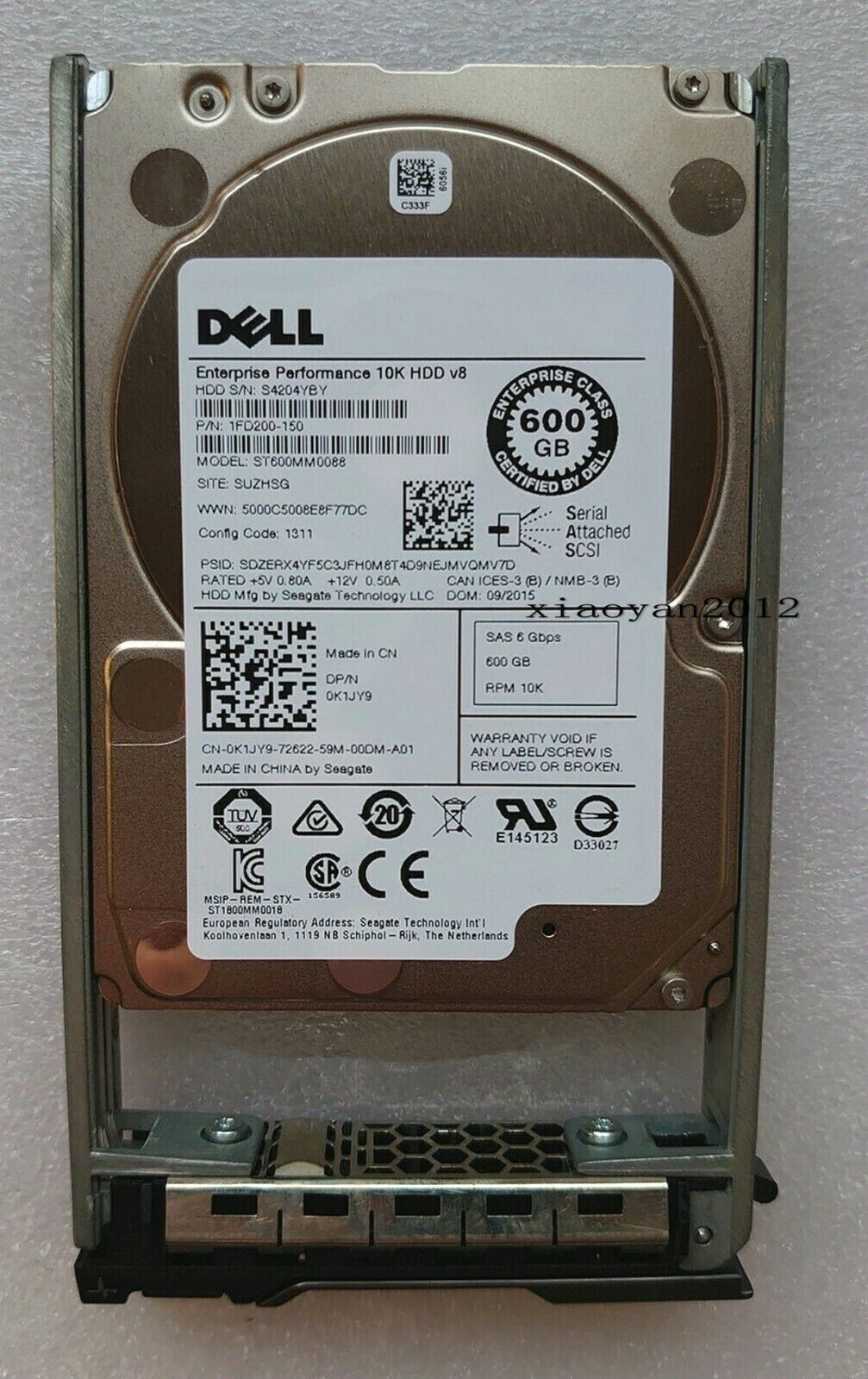 Dell 0K1JY9 ST600MM0088 600GB 10K RPM 2.5" SAS Hard Drive