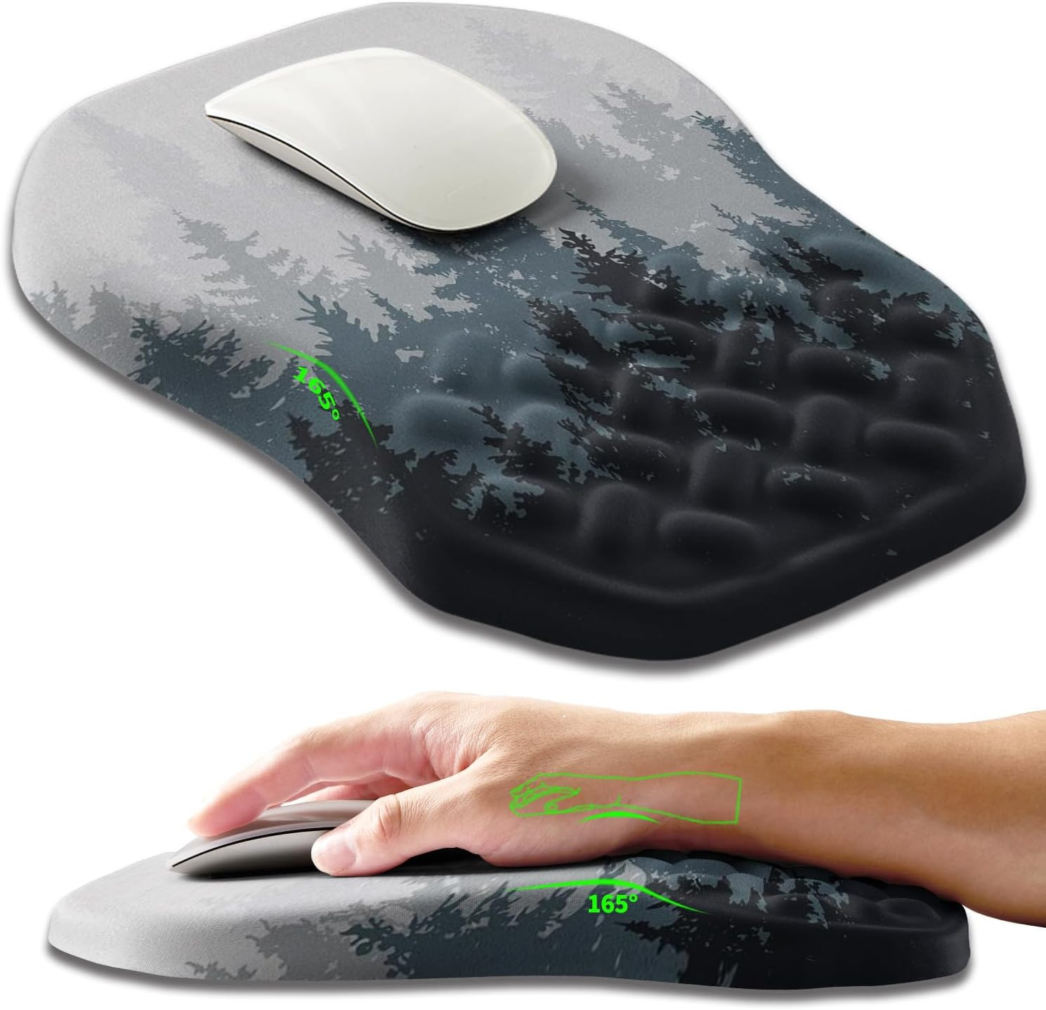 Ergonomic Slope Mouse Pad Wrist Support, Wrist Rest Mousepad for Carpal Tunnel P