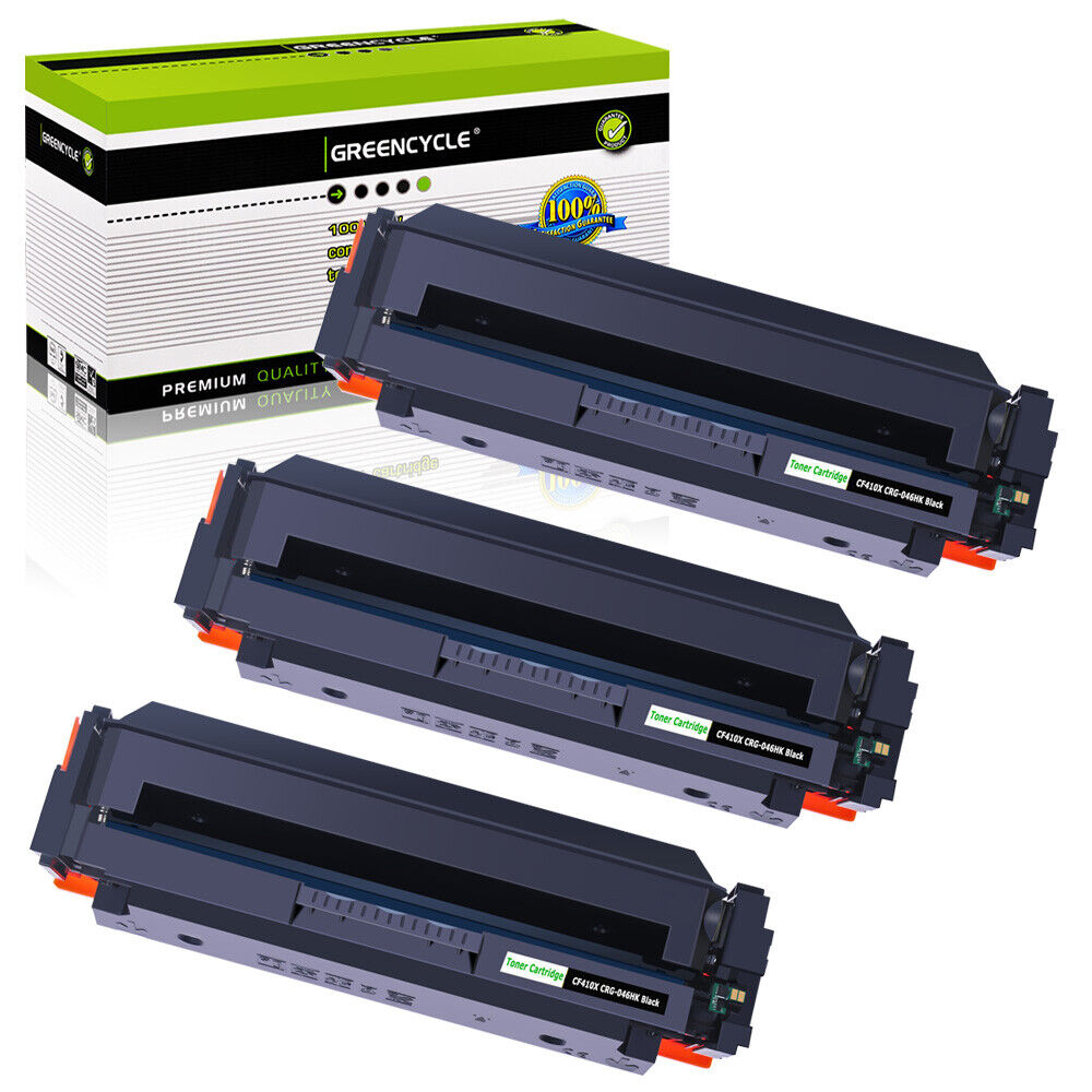 3 Pack Black Toner Cartridge for HP CF410X Color LaserJet Pro M452 M452dn M452nw