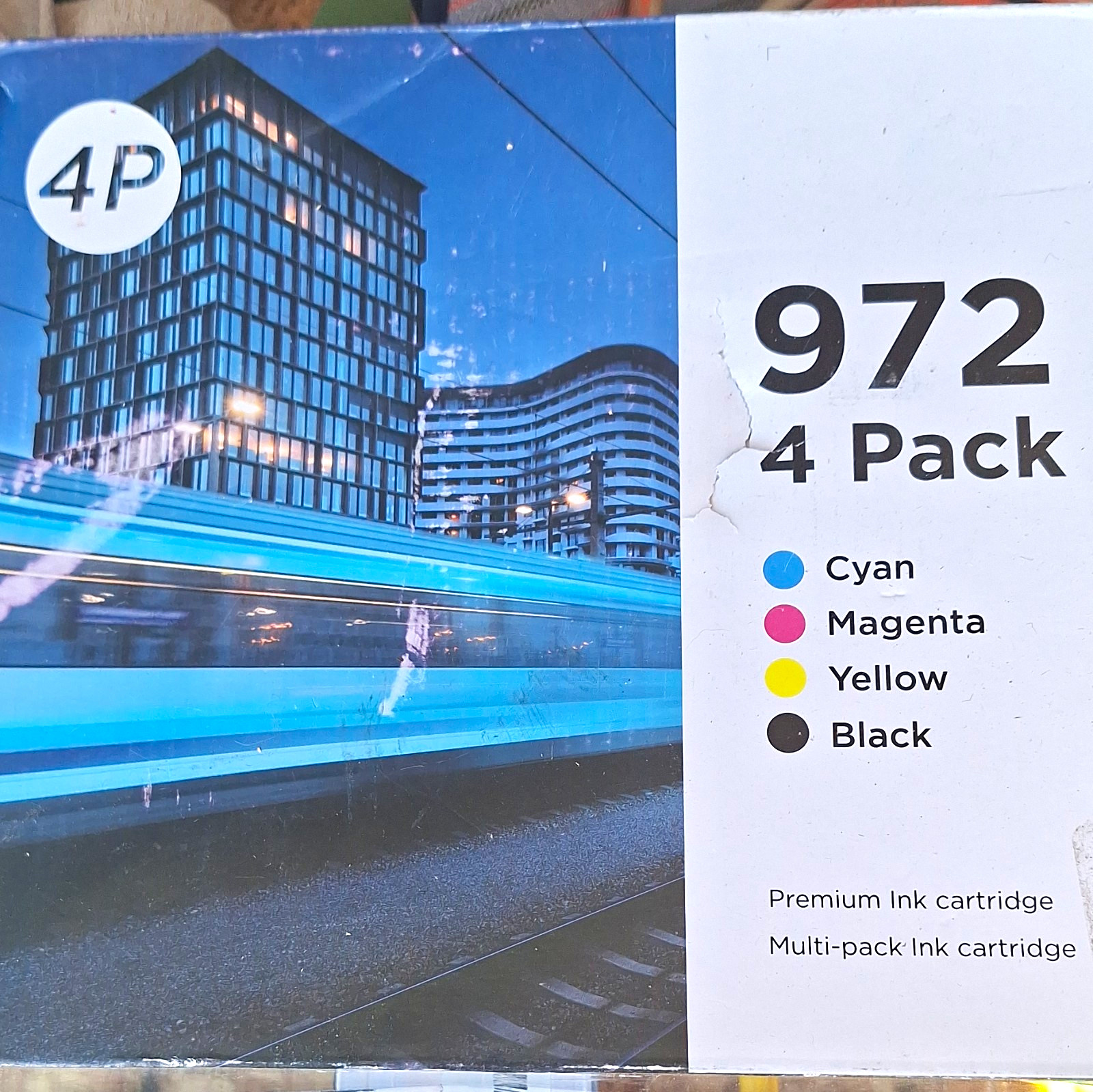 972 Premium Ink Cartridge Set 4-Pack CMYK Cyan Magenta Yellow Black
