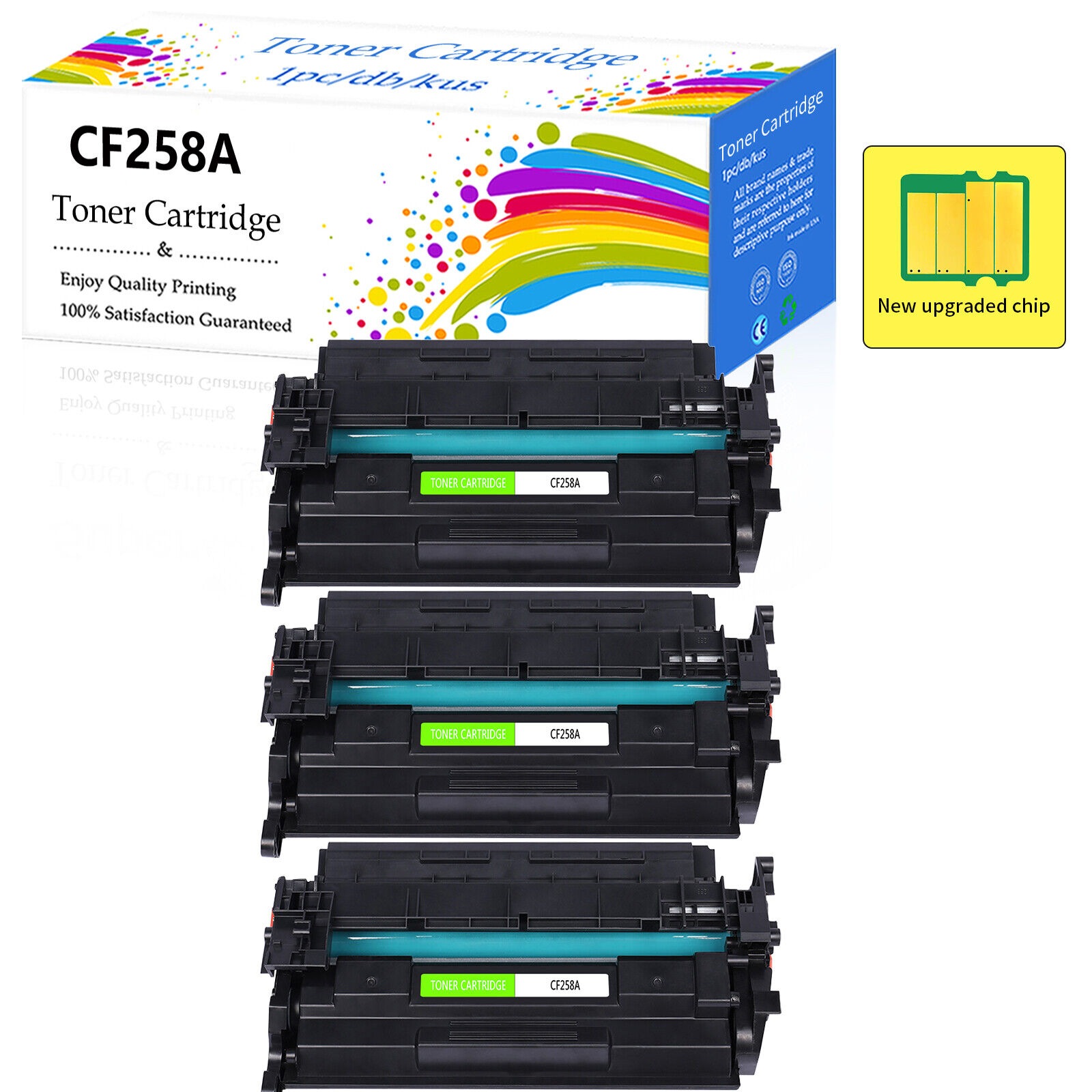 3x CF258A 58A Toner Cartridge for HP 58A LaserJet Pro M404n M404dw with new chip