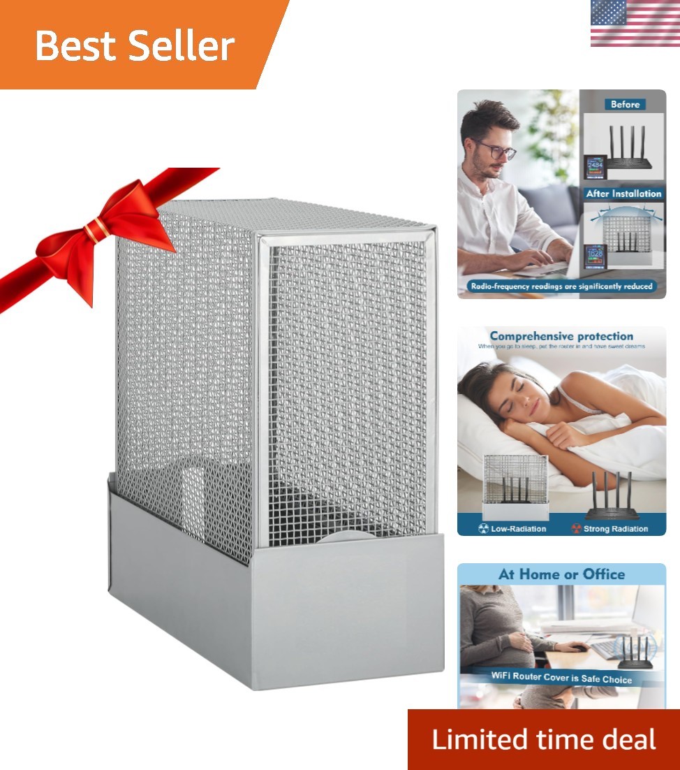 Large WiFi Router Cover - Blocks 90% of Router Emf & 5G | Emf Shielding Box A...