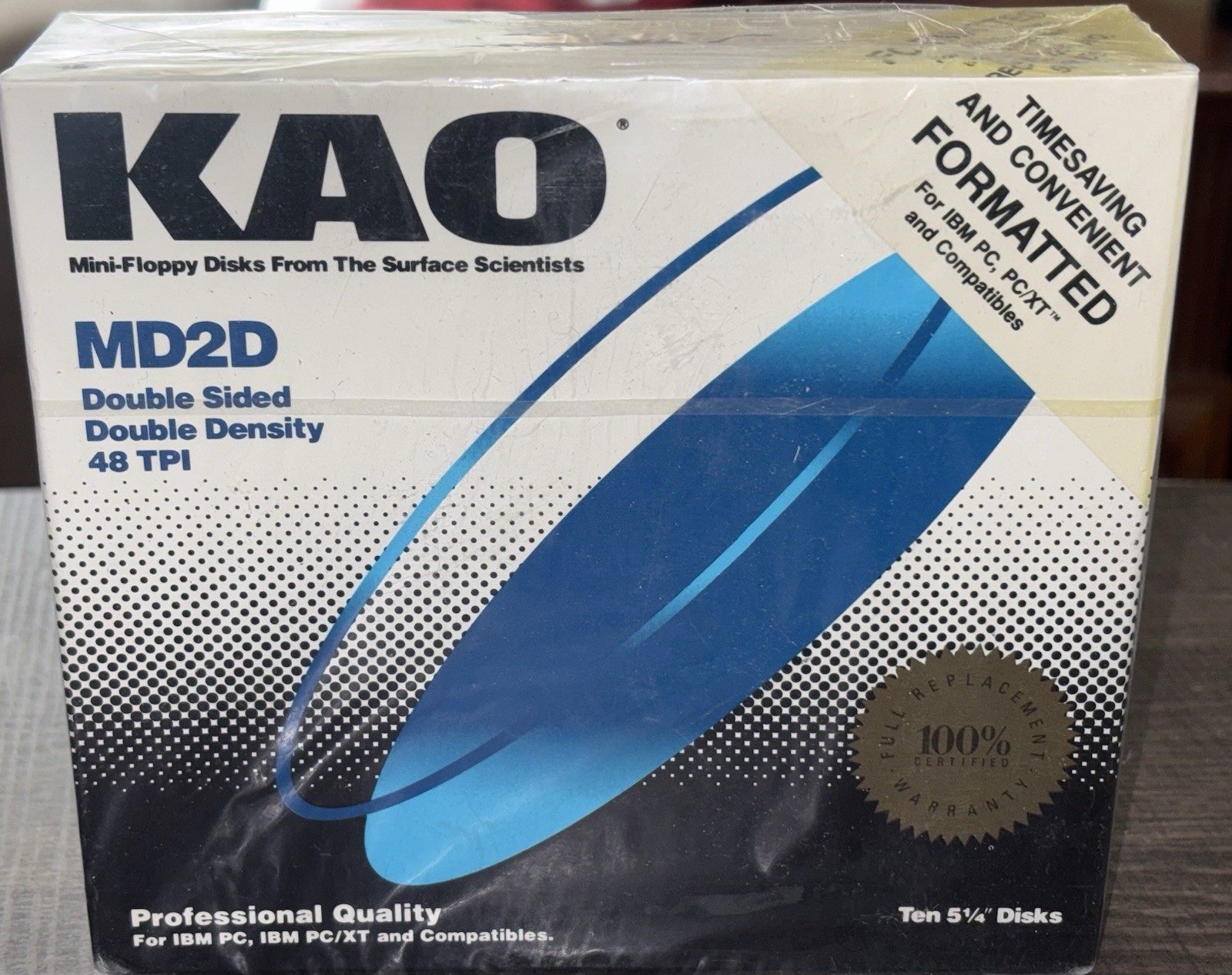 NEW 10 PACK KAO MD2D Double Sided Double Density 48 TPI 5.25" Floppy Disks US11