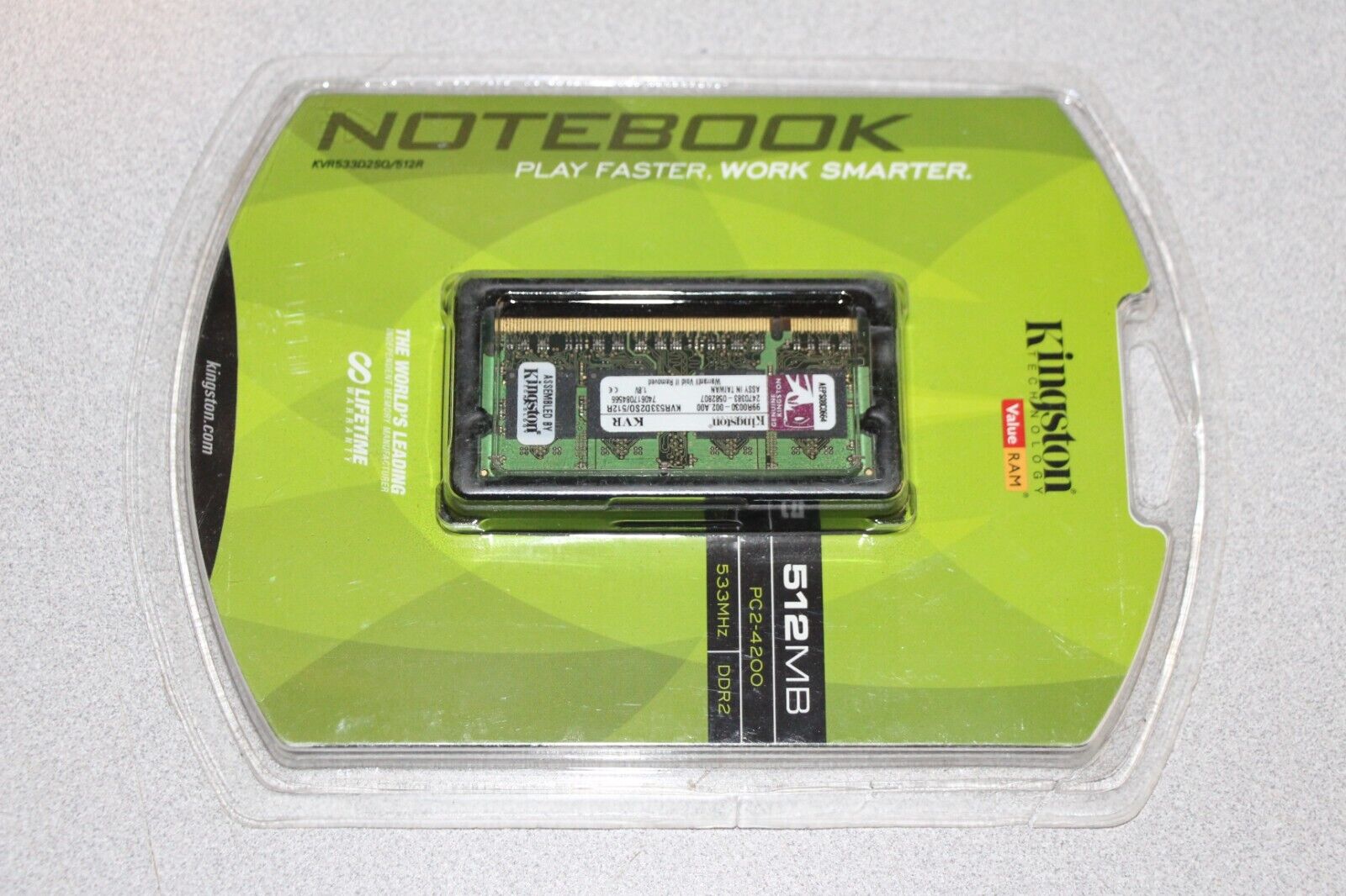 Kingston Notebook 512MB PC2-4200 533MHz DDR2 KVR533D2SO/512R NEW