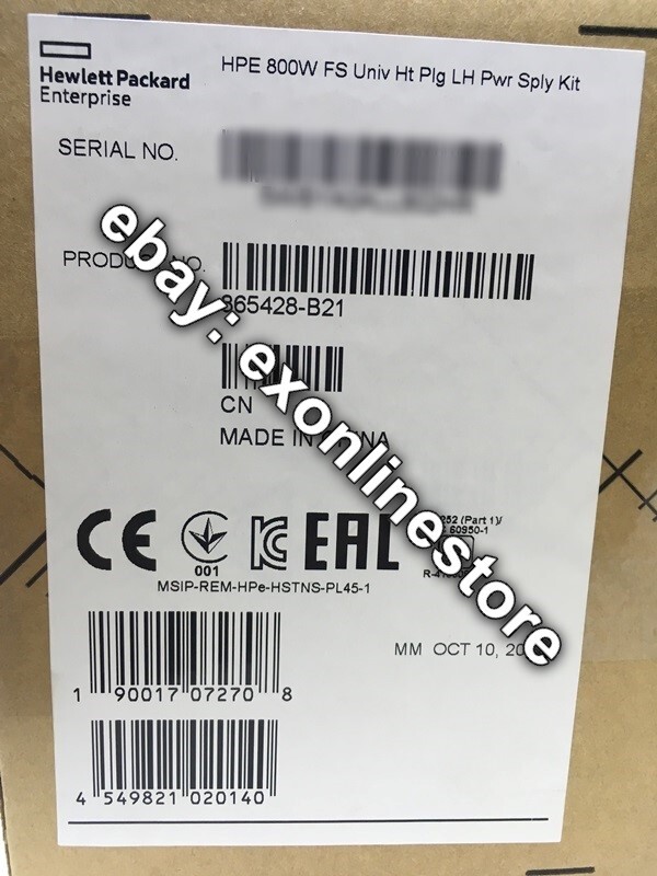 865428-B21 - HPE 800W Flex Slot Universal Hot Plug Low Halogen Power Supply Kit