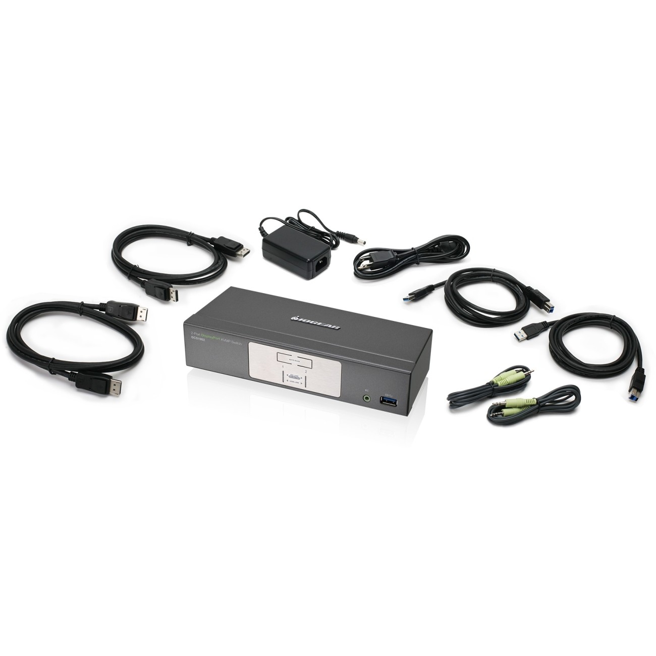 IOGEAR 2-Port DisplayPort KVMP Switch with USB 3.0 Hub [TAA Compliant] (gcs1902)