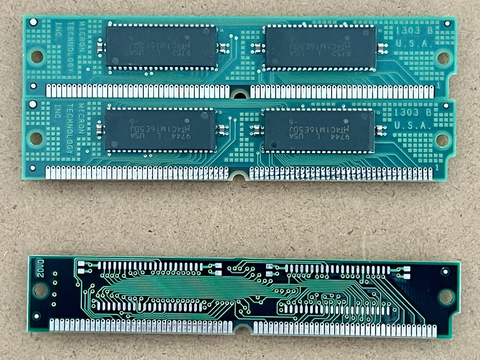 3x Vintage 72-Pin SIMM RAM Lot 32MB Total Micron 2x 8MB EDO Siemens 1x 16MB FPM