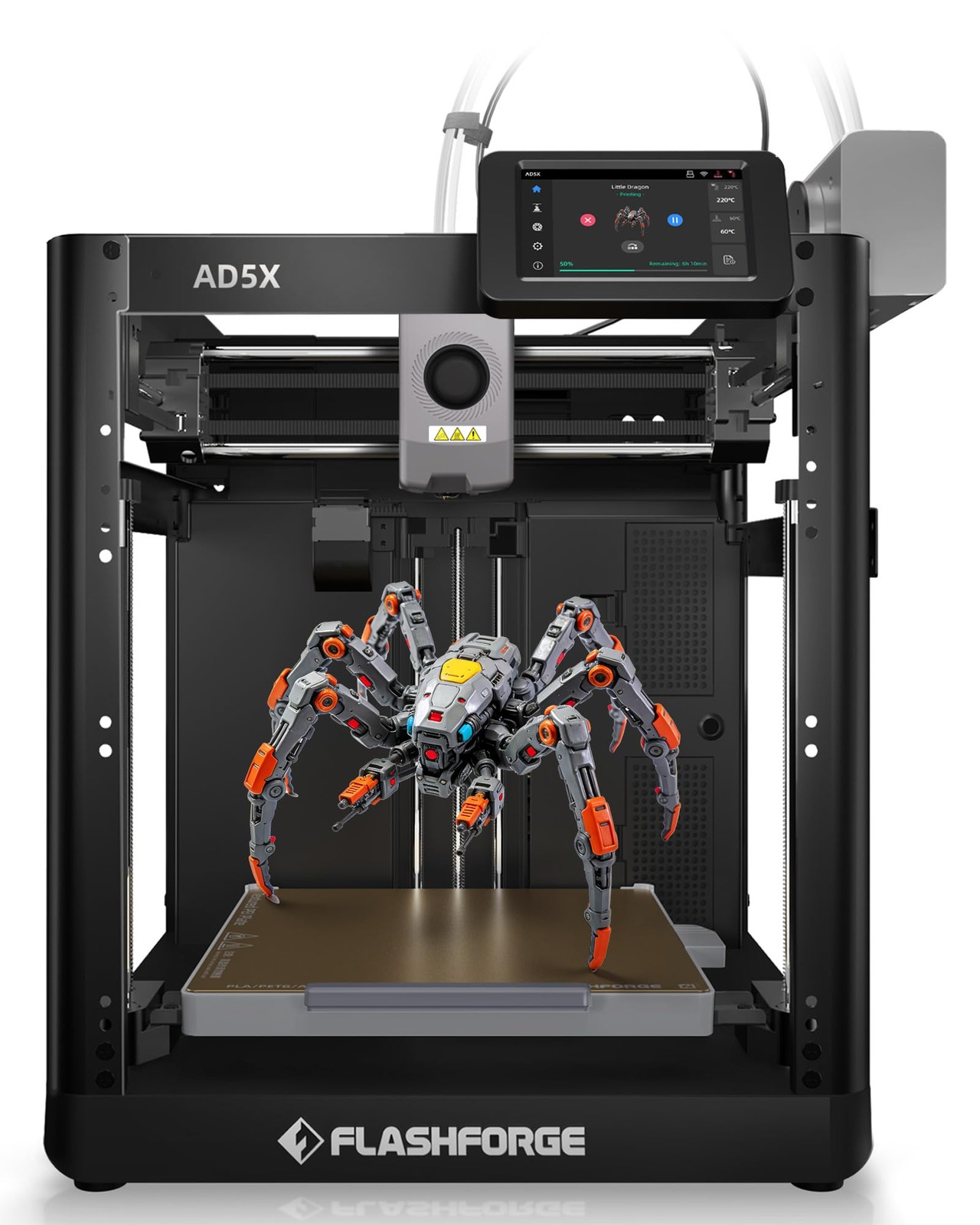 FLASHFORGE AD5X 3D Printer for PLA-CF,PETG-CF, Print Size 220x220x220 mm