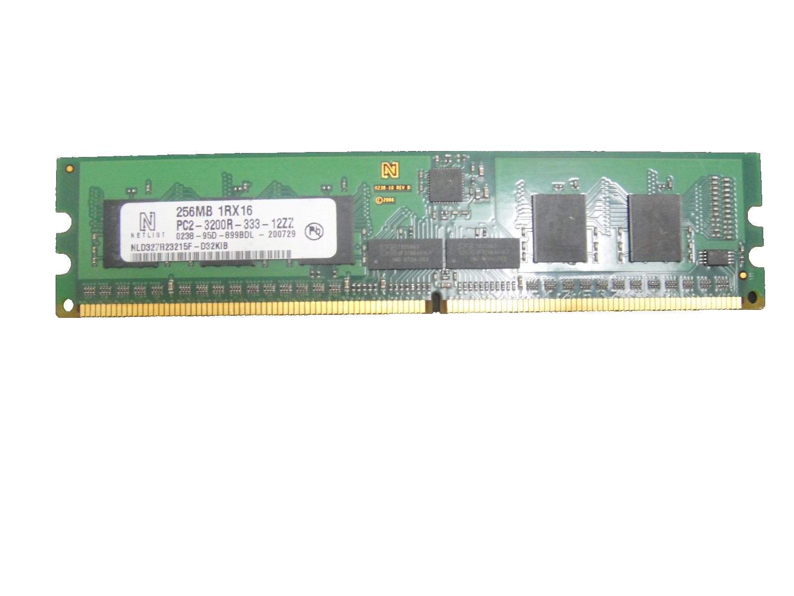 NLD327R23215F-D32KIB DELL NETLIST 256MB PC2-3200R REG ECC DDR2-400 MEMORY