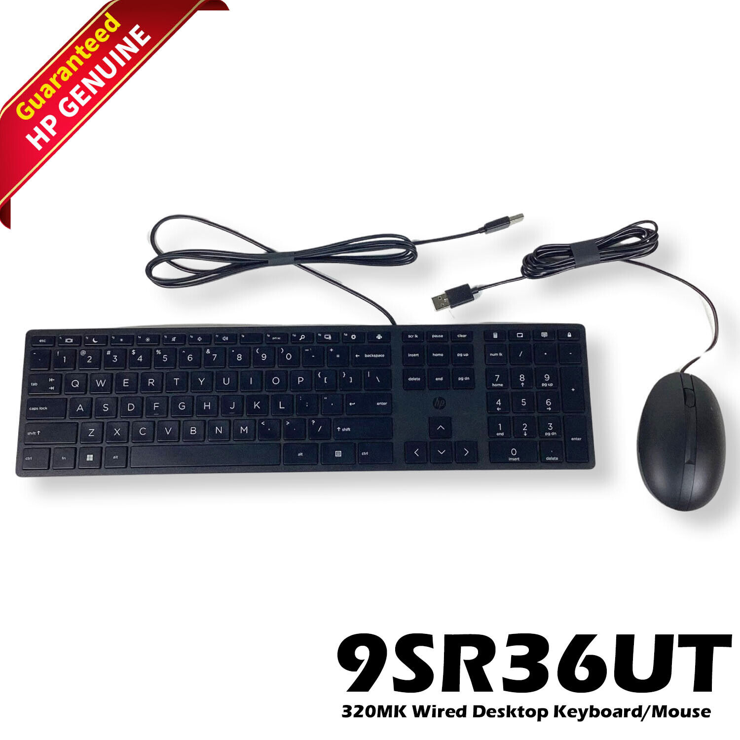 Genuine HP 320MK Wired USB Optical Mouse and Keyboard Combo 9SR36UT#ABA+AA 9SR36