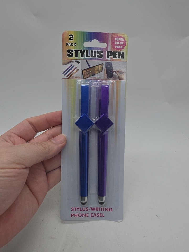Stylus Pen Pens 2 Pack Touch Screens IPad IPhone Tablets Fine Tip Blue Purple
