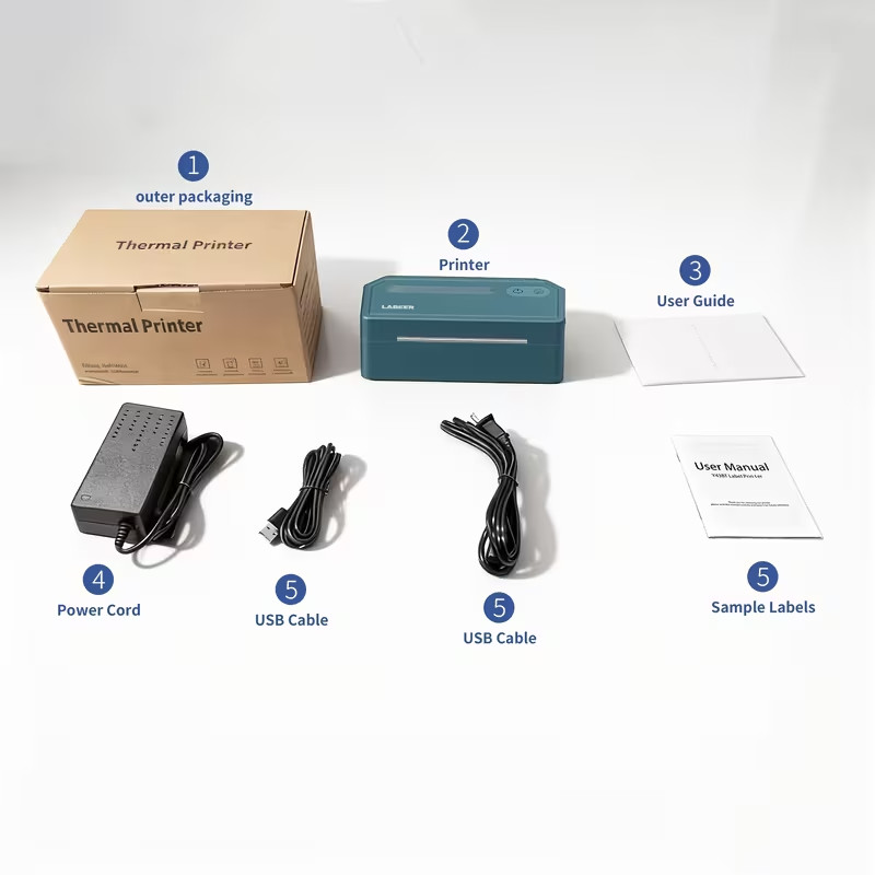 Green Thermal Shipping Label Printer 4x6 Printer for USPS UPS FedEx eBay Amazon
