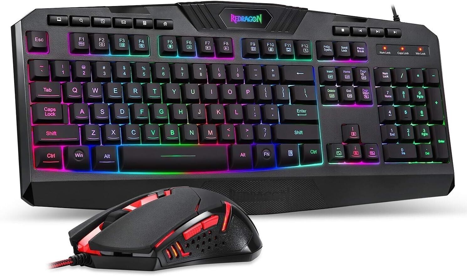 Redragon S101 RGB Backlit Gaming Keyboard with M601 Mouse