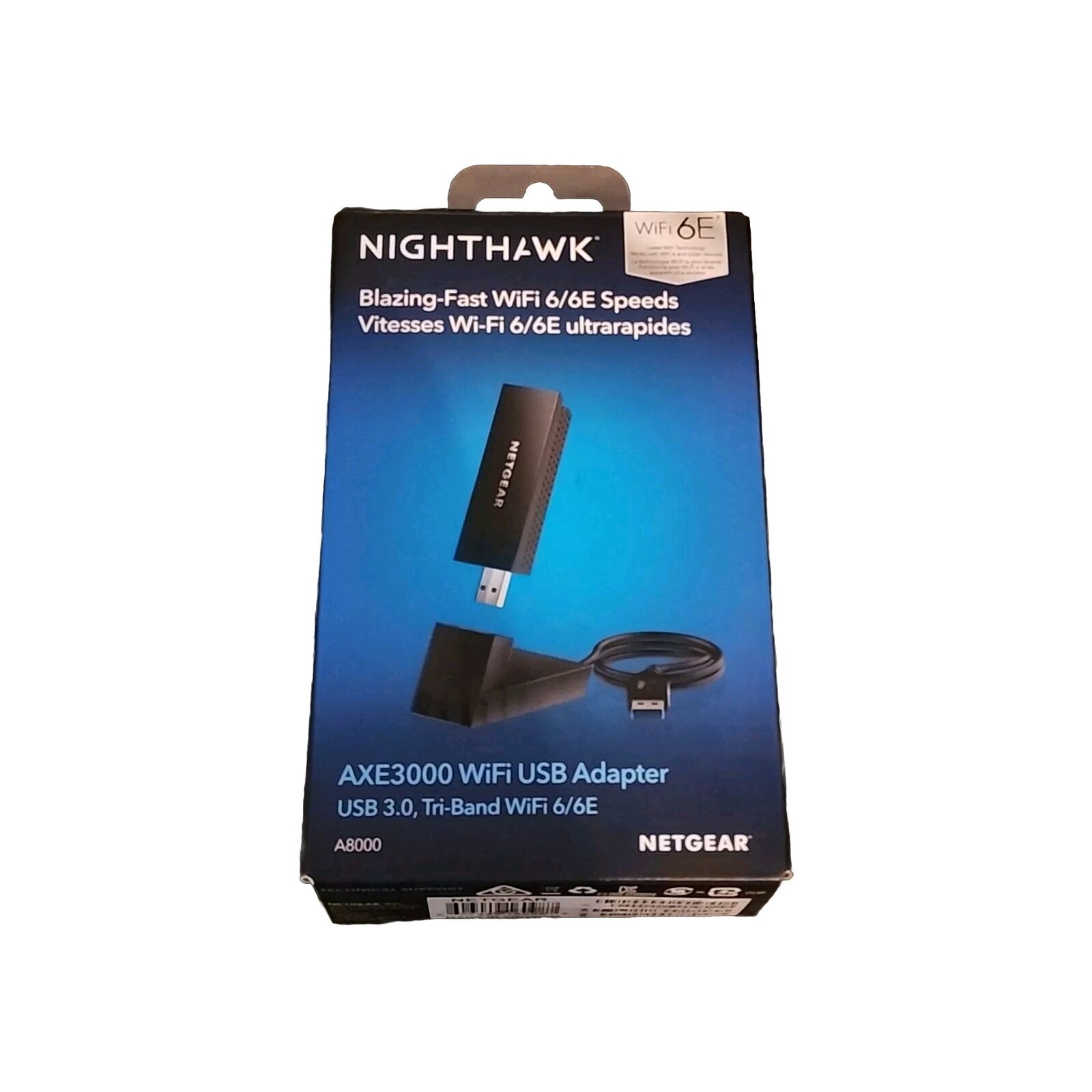 NETGEAR Nighthawk A8000 AXE3000 Tri-Band Wi-Fi 6E USB 3.0 Adapter (E10025985)