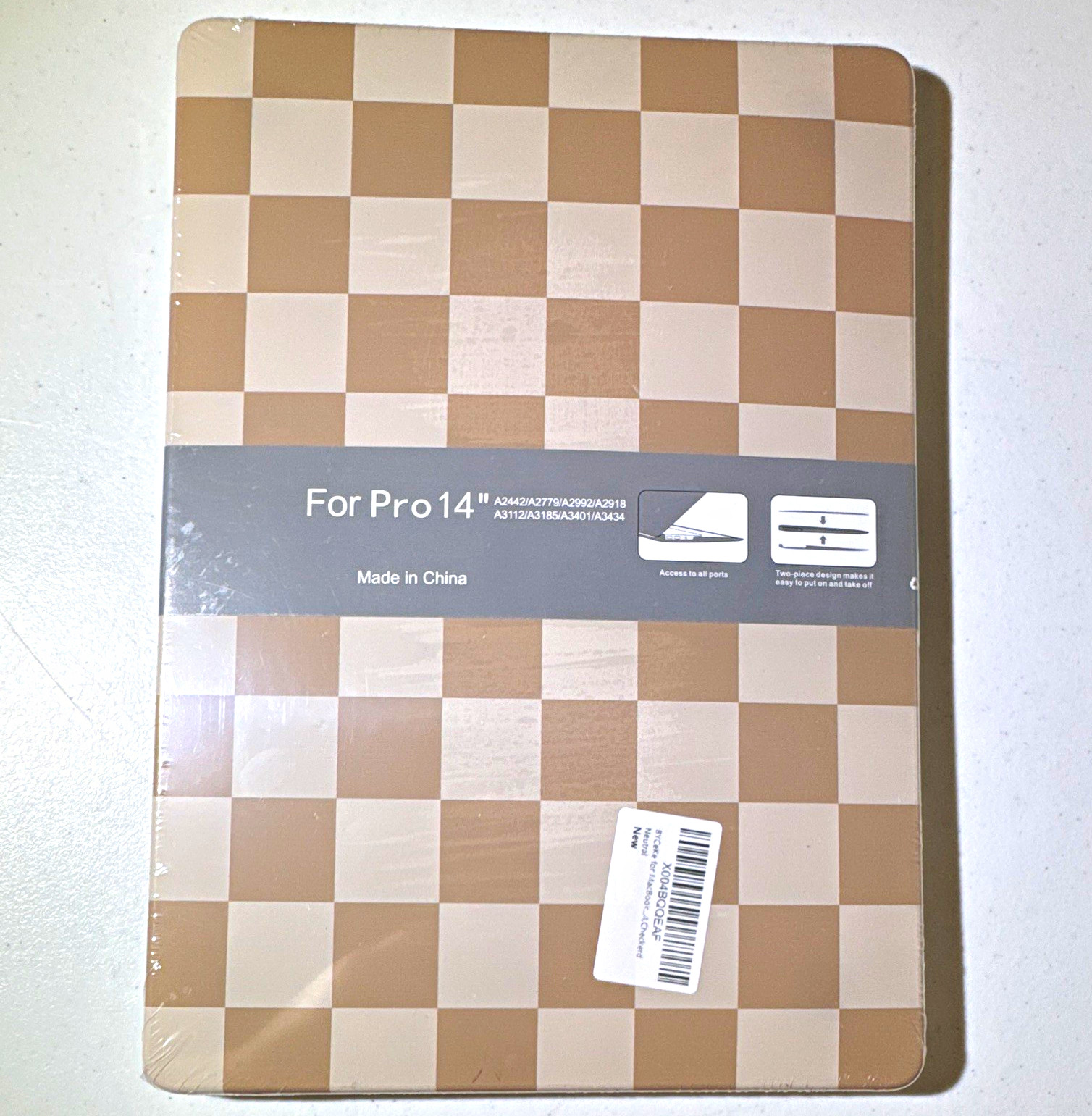 BYCeke Keyboard Cover Case for MacBook Pro 14" Beige/White X004BQQEAF