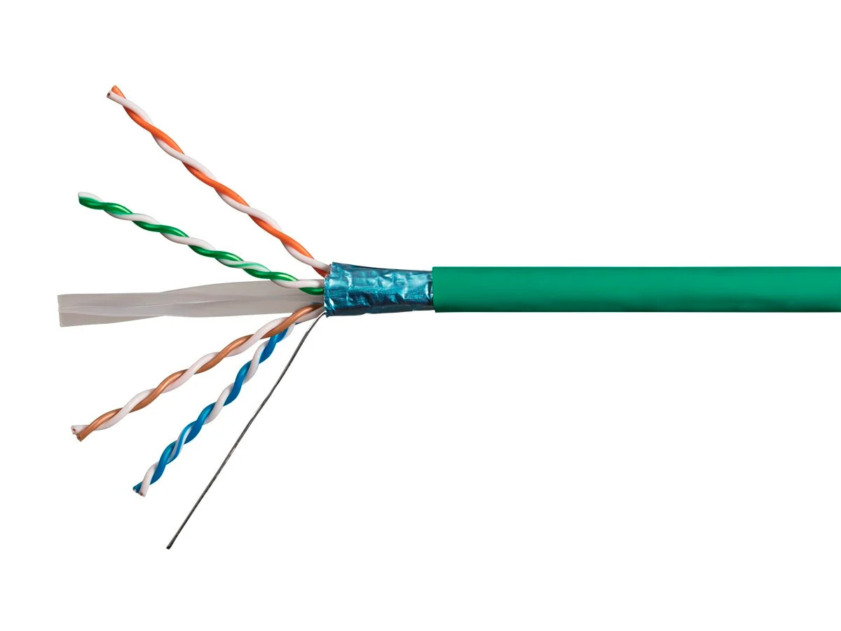 Monoprice Cat6A Ethernet Bulk Cable 500ft Green, 550Mhz, F/UTP, CMR, 10G, 23AWG