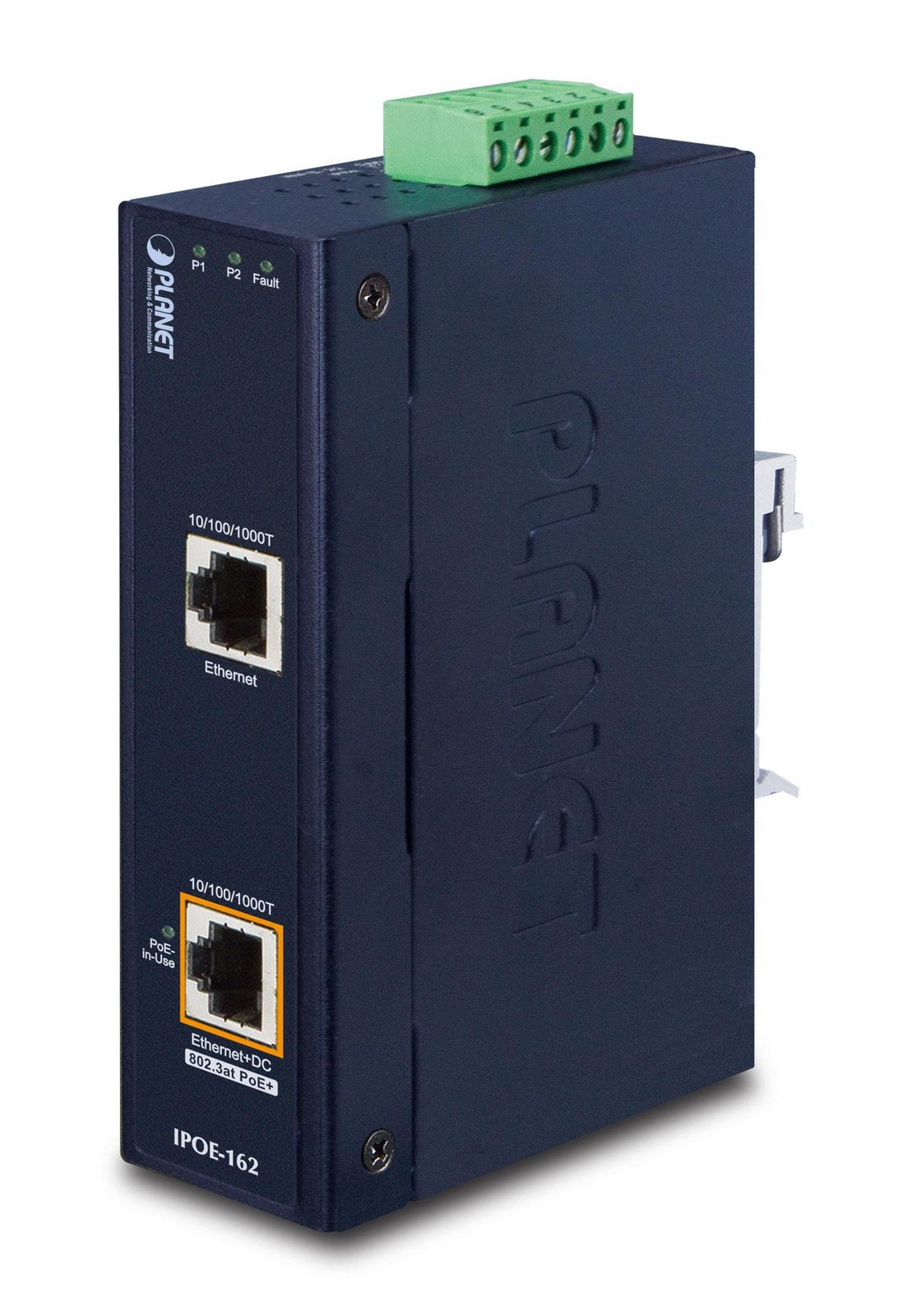 Planet IPOE-162 IP30 Industrial 802.3at (30W) High Power PoE Injector (-40t ~E~