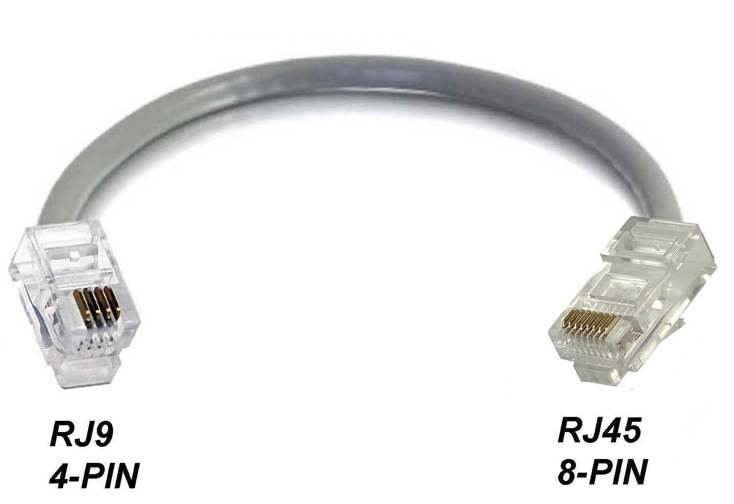 RJ9 RJ10 4P4C 4-PIN M to RJ45 CAT5 ETHERNET 8PIN M PHONE NETWORK HEADSET ADAPTER