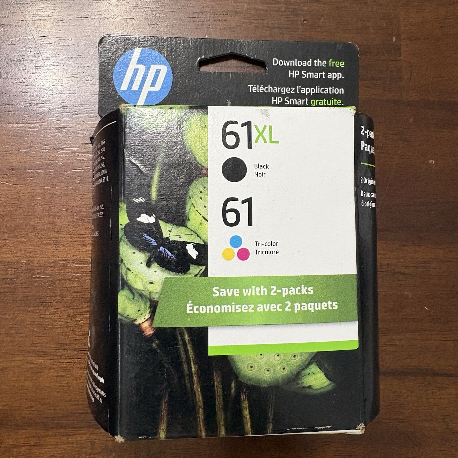 Genuine HP 61XL & 61 Ink Cartridge 2Pk Black/Tri-Color Combo