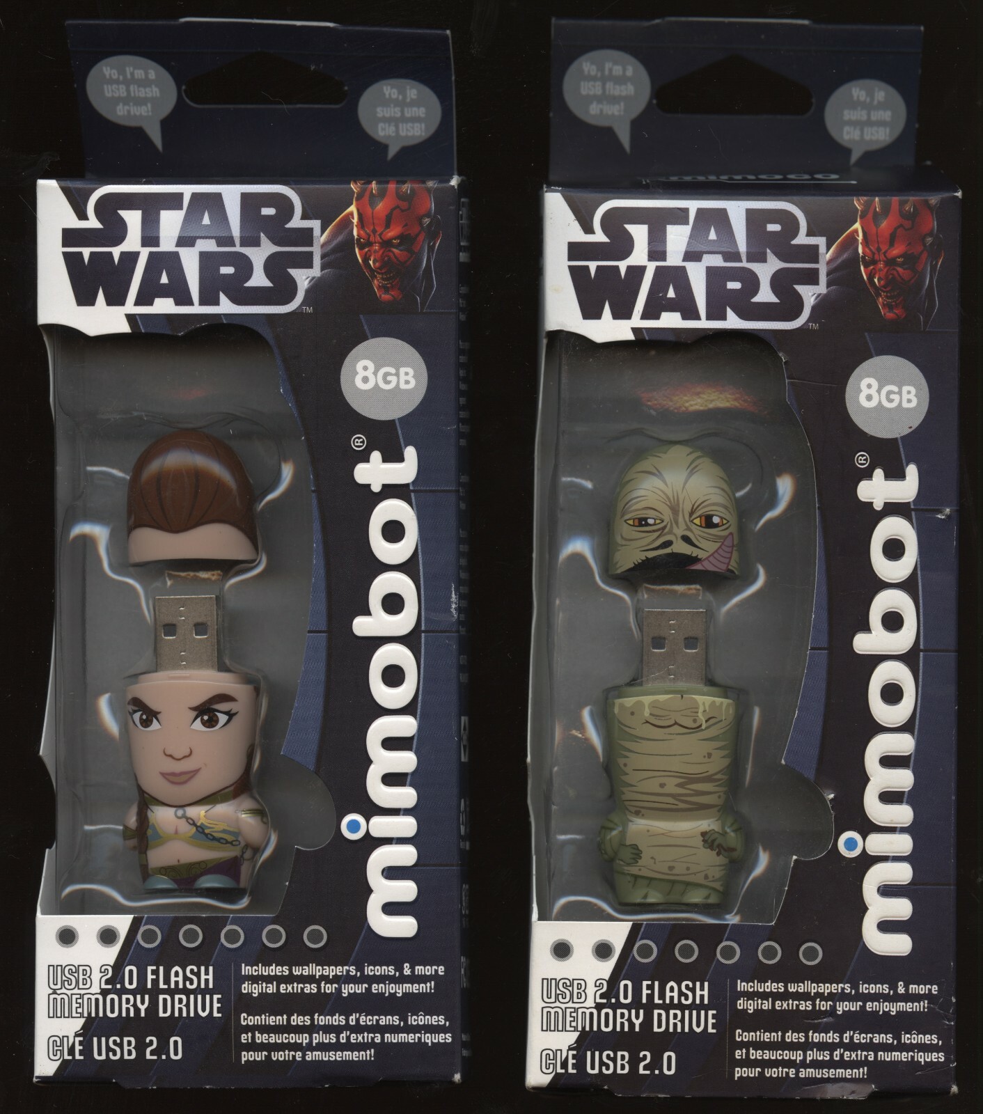 2012 Mimobot 8GB USB Star Wars ROTJ Return Jedi JABBA THE HUTT SLAVE LEIA Figure