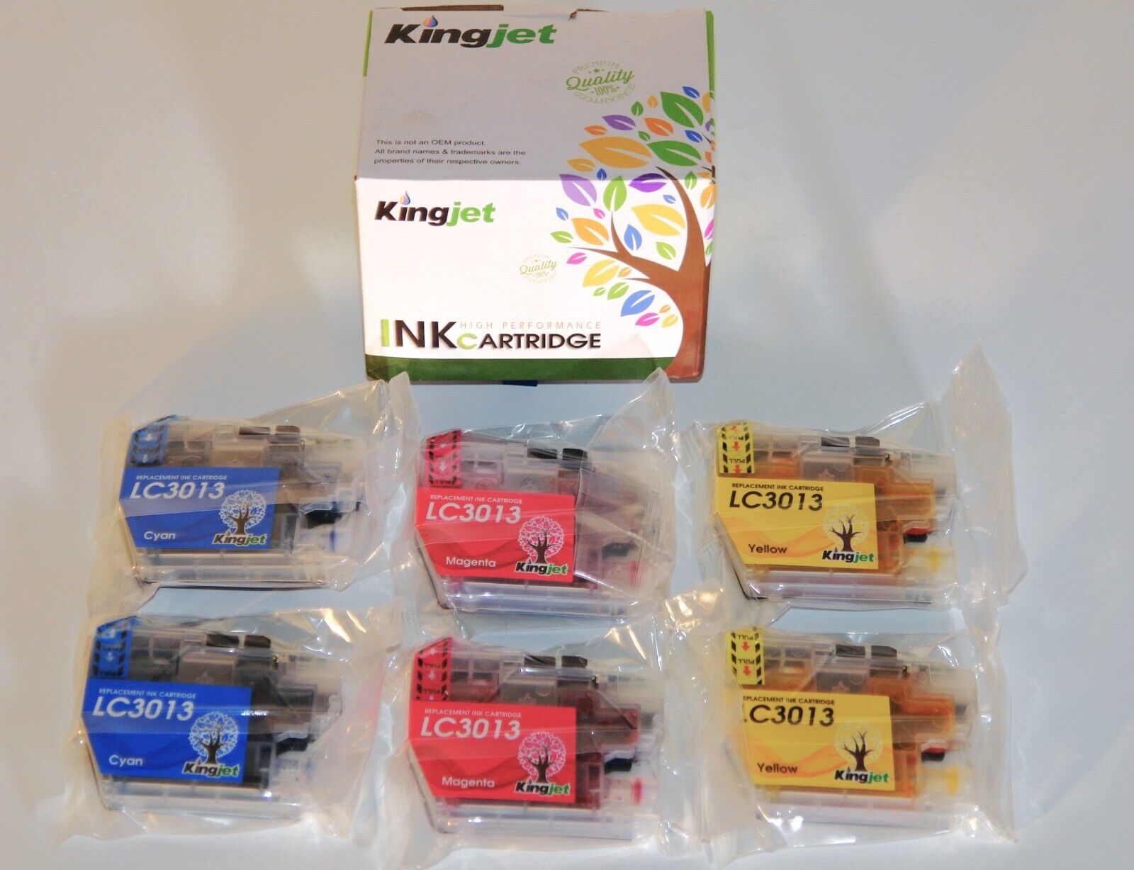 Kingjet Ink Cartridge High Performance -Colors (2) Cyan,(2) Magenta, (2)Yellow