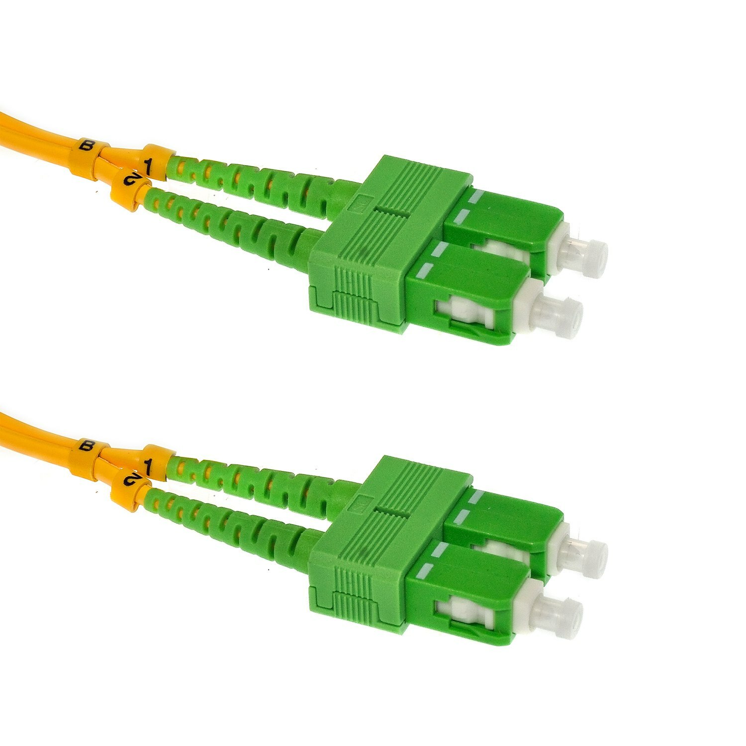 10 PACK LOT 10m SC(APC)-SC(APC) Duplex 9/125 OS2 Singlemode Yellow OFNR 33FT