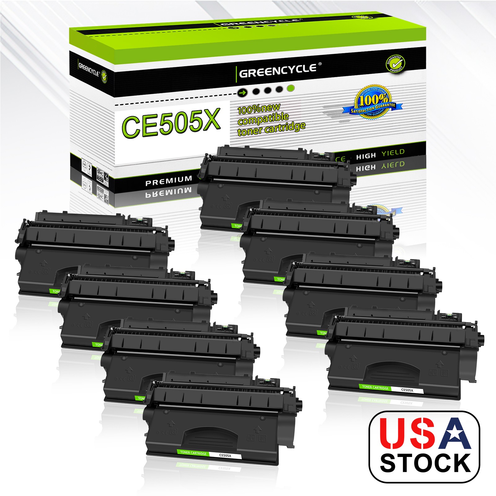 8PK High Yield CE505X 05X Toner Cartridge For HP LaserJet P2055 P2055n Printer