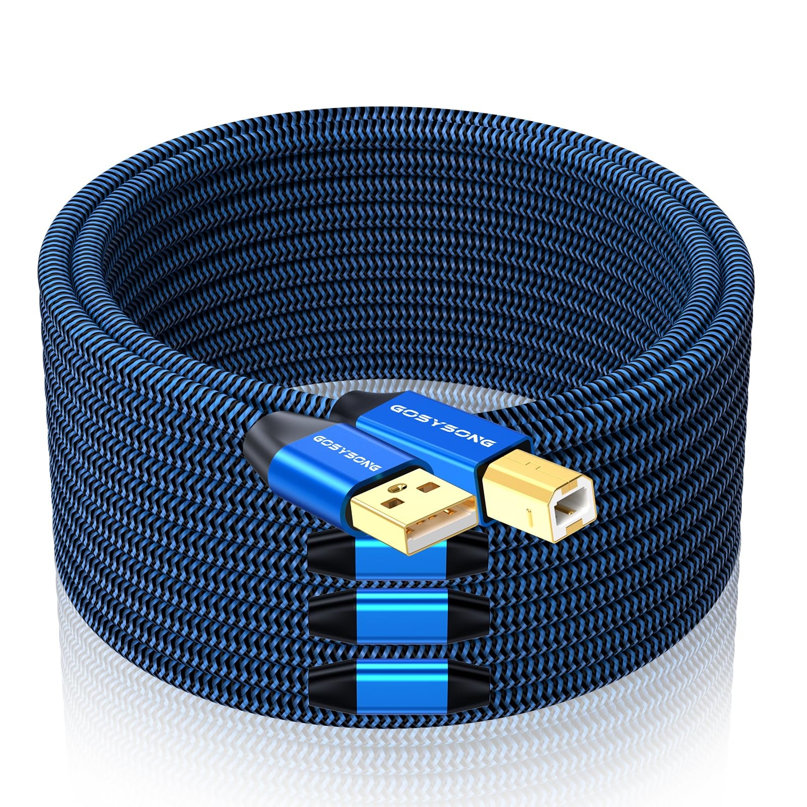 100ft Active USB 2.0 Cable, Type A to B, High Speed 100ft, Blue